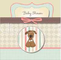 romantic baby shower card with dog