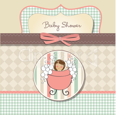 romantic baby girl shower card