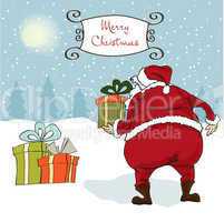 Santa coming, Christmas greeting card