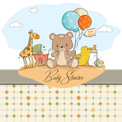 baby shower card with toys