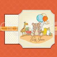 baby shower card with toys