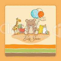 baby shower card with toys