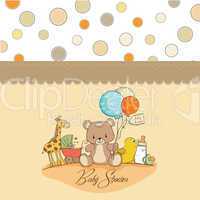 baby shower card with toys