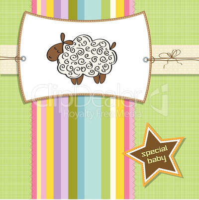 cute baby shower card with sheep