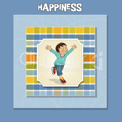happy little boy who runs