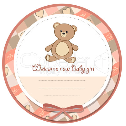 baby shower card with teddy