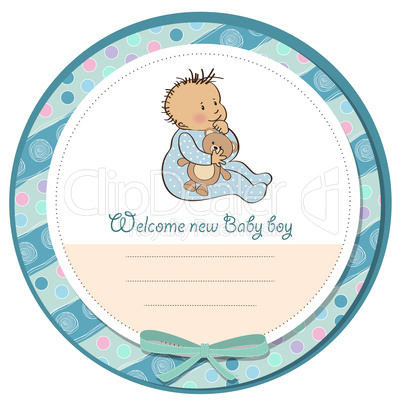 baby announcement card with little boy