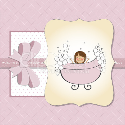 romantic baby girl shower card