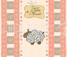 greeting card with sheep