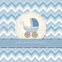 baby boy announcement card with baby