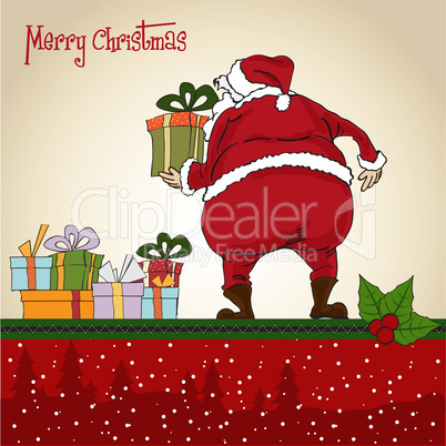 Santa Claus, Christmas greeting card