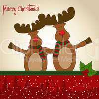 Christmas card with reindeer