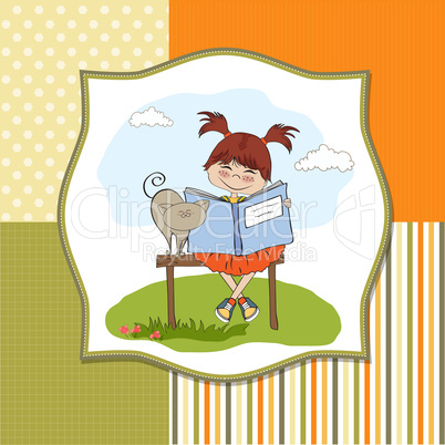 young sweet girl reading a book young sweet girl reading a book