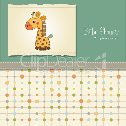 baby shower card with giraffe