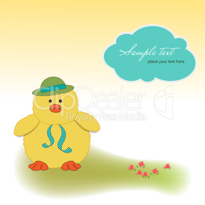 customizable greeting card with duck