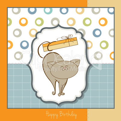 happy birthday card with cute cat