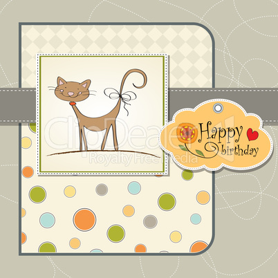 new baby shower card with cat