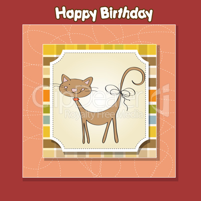 birthday card with funny cat