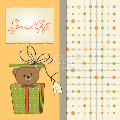 birthday greeting card with teddy bear