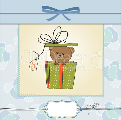 birthday greeting card with teddy bear