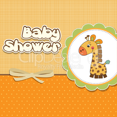 new baby announcement card with giraffe