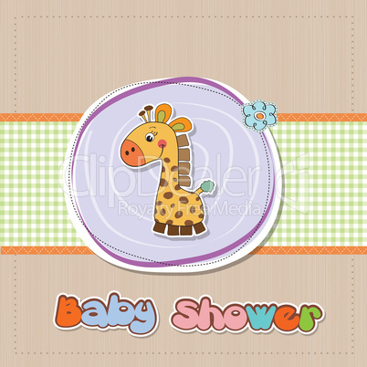 new baby announcement card with giraffe