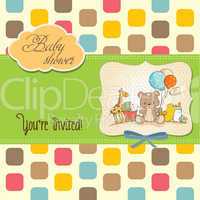 baby shower card with toys