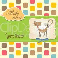 new baby shower card with cat