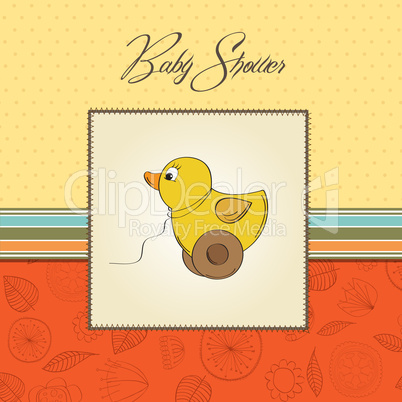 baby shower card with duck toy