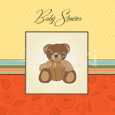 baby shower card with teddy