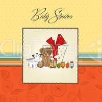 baby shower card with presents