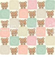 childish seamless pattern with teddy bear