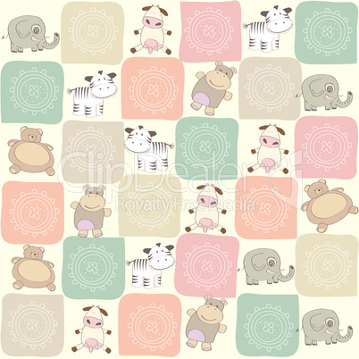 childish seamless pattern with toys