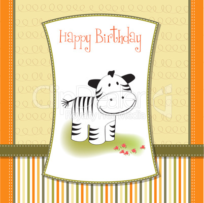 cute baby shower card with zebra