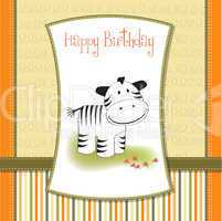 cute baby shower card with zebra