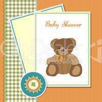 baby greeting card with teddy bear