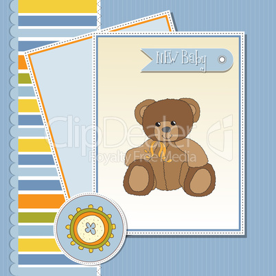 baby greeting card with teddy bear