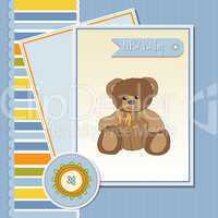 baby greeting card with teddy bear