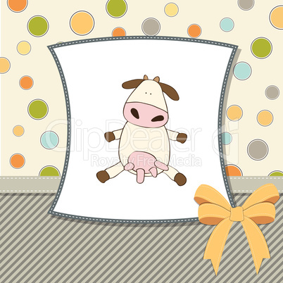 fun greeting card with cow