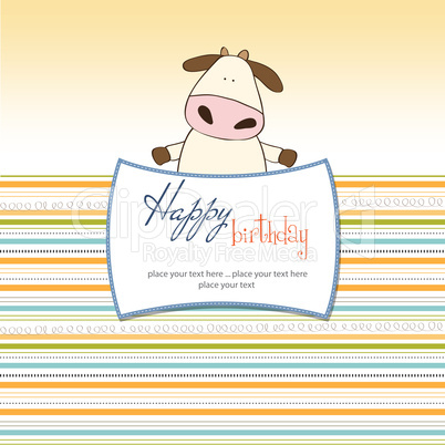 fun greeting card with cow