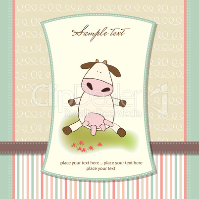 fun greeting card with cow