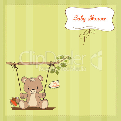 baby greeting card with teddy bear