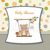 baby greeting card with teddy bear