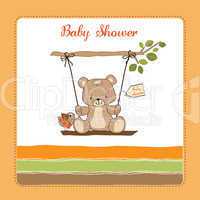 baby greeting card with teddy bear