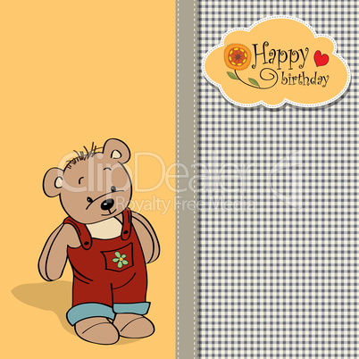 birthday greeting card with teddy bear