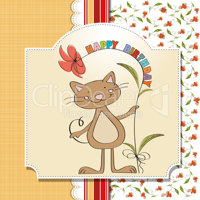 birthday card with funny cat