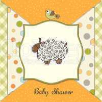 cute baby shower card with sheep