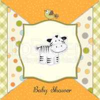 cute baby shower card with zebra