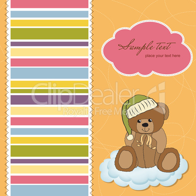 customizable greeting card with teddy bear