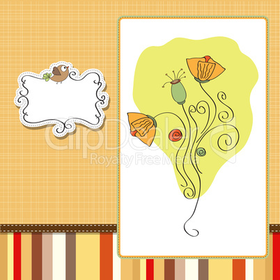 thank you greeting card with flower